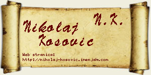 Nikolaj Kosović vizit kartica